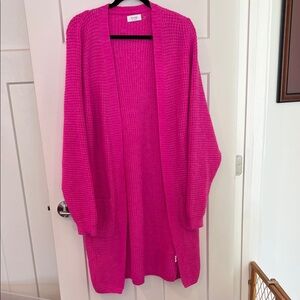 Bluivy Vibrant Pink Open Cardigan
